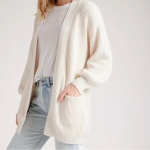 Quince 100% Organic Cotton Oversized Cardigan Ivory Size Small